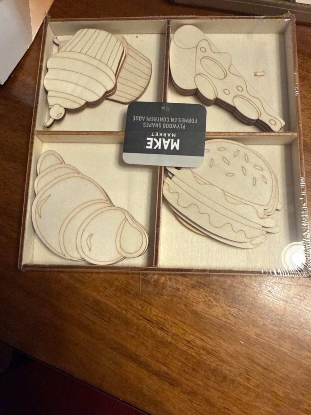 Make Market 12-Piece Food-Themed Plywood Shapes For Crafting